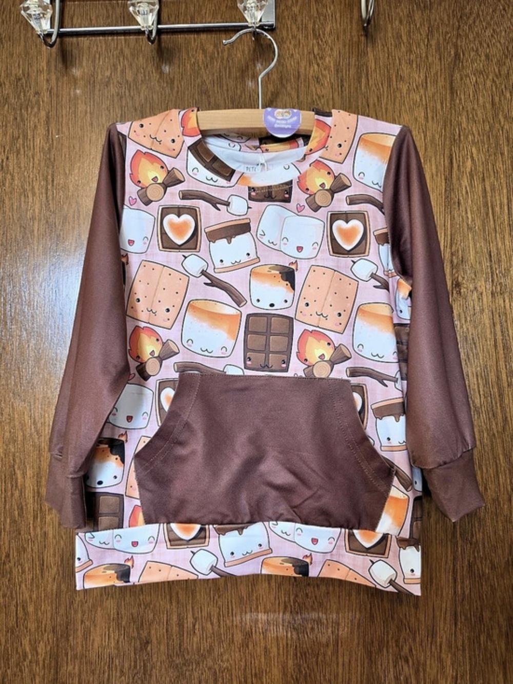 Pete+Lucy "SMORES GALORE" P+lush Fabric Long Sleeve Graphic Top NWT